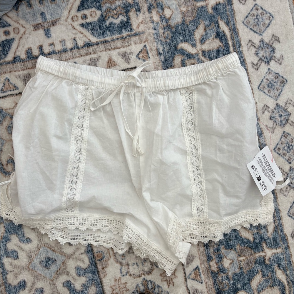 ASOS White Lace Trim Pajama Shorts